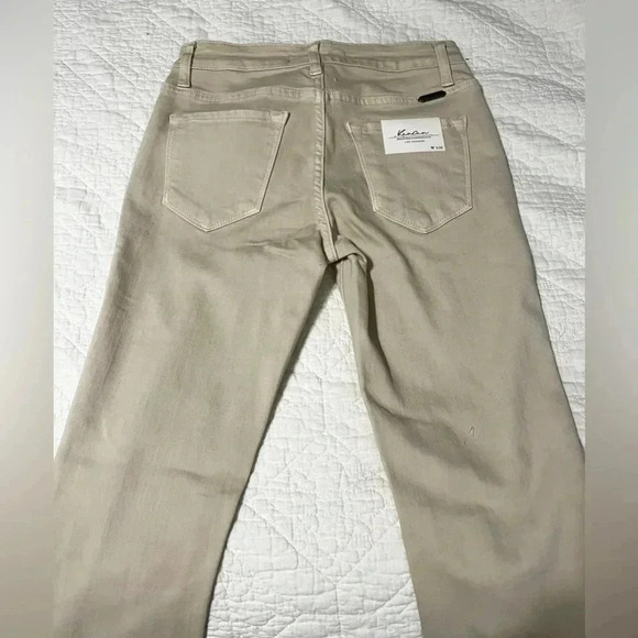 Kancan Jeans Beige Ligh Tan Distressed Cropped Skinny Jeans Estilo NWT Size 3/25 - Picture 6 of 11